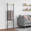 Homcom Rankšluosčių kopėčios 49 x 167,5 cm Rankšluosčių laikiklis su 4 strypais, taupantis vietą, skirtas rankšluosčiams, drabužiams, antklodėms, laikraščiams, plienas, juodas