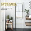 Homcom Rankšluosčių kopėčios 49 x 167,5 cm Rankšluosčių laikiklis su 4 strypais, taupantis vietą, skirtas rankšluosčiams, drabužiams, antklodėms, laikraščiams, plienas, juodas