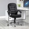 Homcom Rašomoji kėdė, pasukama 360° kampu, ergonomiška, su supimo funkcija, reguliuojamo aukščio, juodas, 64x75x111-121 cm