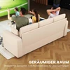 HOMCOM Reguliuojama sofa-lova, L formos svečių sofa su miegojimo funkcija, daiktadėže, pagalvėlėmis, skirta svetainei, svečių kambariui, smėlio spalvos