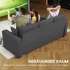 HOMCOM reguliuojama sofa-lova, L formos svečių sofa su miegamąja funkcija, daiktadėže, pagalvėlėmis, skirta svetainei, svečių kambariui, tamsiai pilka