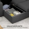 HOMCOM reguliuojama sofa-lova, L formos svečių sofa su miegamąja funkcija, daiktadėže, pagalvėlėmis, skirta svetainei, svečių kambariui, tamsiai pilka