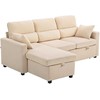 HOMCOM Reguliuojama sofa-lova, L formos svečių sofa su miegojimo funkcija, daiktadėže, pagalvėlėmis, skirta svetainei, svečių kambariui, smėlio spalvos