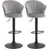 Homcom Reguliuojamo aukščio 2 baro kėdžių rinkinys - pilka 51,5x 57,5 x 93-114,5 cm