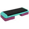HOMCOM aerobikos ir fitneso treniruoklis stepo platforma, reguliuojamo aukščio 10 cm/15 cm/20 cm, PVC PP, juoda+žalia+violetinė, 110 x 40 x 20 cm