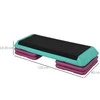 HOMCOM aerobikos ir fitneso treniruoklis stepo platforma, reguliuojamo aukščio 10 cm/15 cm/20 cm, PVC PP, juoda+žalia+violetinė, 110 x 40 x 20 cm