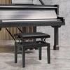 HOMCOM pianino suoliukas, reguliuojamo aukščio pianino kėdė su odine pagalvėle, dirbtinė oda, guminis medis, juoda, 63 x 33 x 45-56 cm