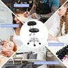 "HOMCOM" Reguliuojamo aukščio sukamoji taburetė Sukamoji salono taburetė su atlošu, ratukais, darbo taburetė su reguliuojamu kojų atlošu biurui, odos imitacija, 32 x 40 x 70-86 cm, juoda