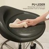 HOMCOM Reguliuojamo aukščio taburetė su atlošu Pasukama taburetė 59-75 cm Darbo taburetė 360° pasukama taburetė Biurui skirta taburetė Salonas Masažas Spa Juoda