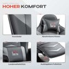 "HOMCOM Relax" fotelis su masažo funkcija, TV fotelis su atsilenkimo funkcija, pagalvėlė, pasukamas TV fotelis su nuotolinio valdymo pulteliu, puodelio laikikliu ir šonine kišenėle, dirbtinė oda, pilkos spalvos