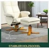 "HOMCOM Relax" fotelis su taburete, daiktadėžė, minkštas TV fotelis su atsilenkimo funkcija, 360° pasukamas TV fotelis miegamajam, svetainei, odos imitacija, kreminės baltos spalvos