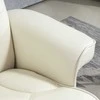 "HOMCOM Relax" fotelis su taburete, televizoriaus fotelis su atsilenkimo funkcija, sūpavimo funkcija, minkštas fotelis su reguliuojamu atlošu, iki 150 kg, skirtas svetainei, odos imitacija, kreminės baltos spalvos