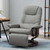 "HOMCOM Relax" fotelis sukamasis TV fotelis su atlošimo funkcija atramėlė kojoms TV fotelis su medinėmis kojomis, pagamintas iš odos imitacijos, skirtas svetainei Pilka 78 x 87 x 100 cm
