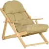 "HOMCOM Relax" fotelis, sulankstomas minkštas fotelis, atsilošimo kėdė, poilsio kėdė, valgomojo kėdė su linine išvaizda svetainei, buko mediena, 71 x 89 x 96 cm, rudos spalvos