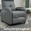 "HOMCOM Relax" fotelis, televizoriaus fotelis su atsilenkimo funkcija, lino išvaizdos televizoriaus fotelis, minkštas atlošiamas fotelis su kišeninių spyruoklių šerdimi, atlošiamas fotelis su 150 kg keliamąja galia, skirtas svetainei, pilkos spalvos