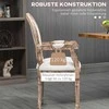 HOMCOM retro valgomojo kėdė minkšta kėdės porankiai guminiai mediniai kreminiai balti medžio spalvos 56x55,5x96cm