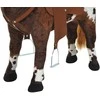 HOMCOM Riding Horse Play Horse Children Sound Standing Horse Plush Animal Metal Brown+Baltas 85x28x60cm
