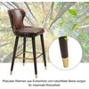 HOMCOM baro kėdžių rinkinys, 2 vnt., elegantiška baro kėdė su kojų atrama ir atlošu, bistro kėdė, valgomojo kėdė, PU oda, ruda, 52x53x101 cm