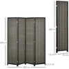 HOMCOM Screen 4 dalių 180 x 180 cm kambario pertvara iš bambuko, sulankstomas privatumo ekranas, kambario pertvara, pertvara gyvenamajam kambariui, rudos spalvos