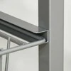 HOMCOM serviravimo vežimėlis virtuvinis vežimėlis su metaliniais krepšiais 36,5 x 36,5 x 89 cm virtuvės vežimėlis pagalbinis vežimėlis sidabrinės spalvos virtuvei ir valgomajam