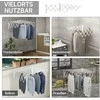 HOMCOM sieninis drabužių džiovintuvas, taupantis vietą, bendras džiovinimo ilgis 57,5 cm, skirtas naudoti viduje ir lauke, metalinis, baltas, 63,5 x 60 x 20 cm