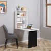 HOMCOM Sieninis rašomasis stalas Sulankstomas rašomasis stalas 5 skyriai Balta+juoda lenta 60x94.5x147cm