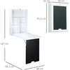 HOMCOM Sieninis rašomasis stalas Sulankstomas rašomasis stalas 5 skyriai Balta+juoda lenta 60x94.5x147cm