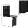 HOMCOM Sieninis sulankstomas rašomasis stalas Kompiuterinis stalas su lenta 60x94.5x147cm