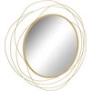 HOMCOM sieninis veidrodis, Ø65 cm sieninė dekoracija su veidrodžiu, metalinis rėmas, prieškambario veidrodis, svetainės, miegamojo sienų meno kūrinys, aukso spalvos