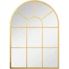 HOMCOM sieninis veidrodis, lango formos veidrodis, 70 x 50 cm, prieškambario veidrodis su metaliniu rėmu, pakabinamas veidrodis, dekoratyvinis veidrodis, viso ūgio veidrodis svetainei, miegamajam, auksinis