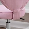 HOMCOM pasukama kėdė, vadovo kėdė, kompiuterio kėdė, reguliuojamas sėdynės aukštis, miela širdelės formos, paminkštinta, rožinė, lininis audinys, 40 x 50 x 79–89 cm