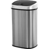 HOMCOM 58L šiukšliadėžė, automatinė su infraraudonųjų spindulių jutikliu, higieniška, didelė, nerūdijantis plienas, sidabrinė, I40,9xP28,9xA68 cm