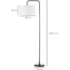"HOMCOM" Šiuolaikinis juodo metalo stalinis šviestuvas su 180 cm laidu ir gaubtu - 64 x 38 x 163,5 cm