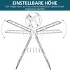 HOMCOM Skalbinių stovas sulankstomas nešiojamasis sparnų džiovintuvas teleskopiniai strypai iš nerūdijančio plieno plastiko sidabro+baltos spalvos 146x60,5x98cm