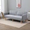 HOMCOM skandinaviško dizaino sofa-lova 2 asmenims, 3 kryptimis reguliuojamas atlošas, gumos medžio kojos, pilkos spalvos lininis audinys