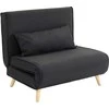 Homcom Sofa-lova, 2-in-1 sofa su lovos funkcija, dekoratyvinės pagalvėlės, sulankstomas fotelis su reguliuojamu atlošu, lininės išvaizdos, iki 350 kg, juoda