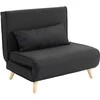 Homcom Sofa-lova, 2-in-1 sofa su lovos funkcija, dekoratyvinės pagalvėlės, sulankstomas fotelis su reguliuojamu atlošu, lininės išvaizdos, iki 350 kg, juoda