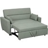 HOMCOM Sofa lova, 2 vietų sofa su miegojimo funkcija, reguliuojamas atlošas, sofa su pagalvėlėmis, aksomo išvaizdos, sofa lova su lovos pagrindu svetainei, svečių kambariui, šviesiai pilka