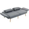 HOMCOM Sofa-lova, 2 vietų sulankstoma lova su lovos funkcija, 2 pagalvėlės, 3 vietų minkšta sofa su reguliuojamu atlošu, lininės išvaizdos, skirta svetainei, miegamajam, 170 x 83 x 80 cm, pilka