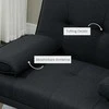 HOMCOM Sofa-lova, 3 vietų sofa-lova su atlenkiamu staliuku, puodelio laikiklis, lininės išvaizdos sofa-lova, skandinaviško dizaino, pakraunama iki 250 kg, skirta svetainei, pilka