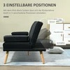 HOMCOM sofa-lova, 3 vietų išskleidžiama sofa su atlenkiamu staliuku, puodelių laikikliais, sofos lova su lino imitacijos audiniu, skandinaviško dizaino, išlaikanti iki 250 kg svorį, svetainei, pilka