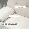 HOMCOM sofa-lova, 3 vietų sofa, sofa-lova su sulankstomu staliuku, audinio sofa su lino efektu, skandinaviško dizaino, išlaikanti iki 250 kg svorį
