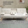 Homcom Sofa-lova, 3 vietų sofa su atlenkiamu staliuku iki 250 kg