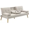 Homcom Sofa-lova, 3 vietų sofa su atlenkiamu staliuku iki 250 kg
