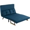 HOMCOM Sofa lova Atpalaiduojamasis fotelis Lovos funkcija Išskleidžiama sofa Aksominės pagalvėlės Reguliuojamas atlošas Mėlyna 102x73x81cm
