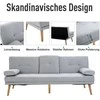 HOMCOM išskleidžiama sofa, patogi sofa-lova, 3 vietų, sofos lova, linas, šviesiai pilka, 181x77x72 cm