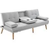 HOMCOM Sofa lova Patogi sofa lova, 3 sėdimos vietos, sofa lova, patalynė, šviesiai pilka, 181x77x72cm