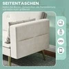 HOMCOM Sofa lova, sofa lova su reguliuojamu atlošu, šoninė kišenė, minkšta 2 vietų sofa lova su miegamąja funkcija, pagalvėlės, skirta svetainei, miegamajam, smėlio spalvos