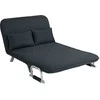 HOMCOM Sofa lova Sofa lova su reguliuojamu atlošu, minkštasuolis, 2 vietų sofa su miegojimo funkcija, aksomo išvaizdos, porankis, sofa svetainei, miegamajam, juoda
