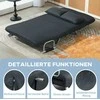HOMCOM Sofa lova Sofa lova su reguliuojamu atlošu, minkštasuolis, 2 vietų sofa su miegojimo funkcija, aksomo išvaizdos, porankis, sofa svetainei, miegamajam, juoda